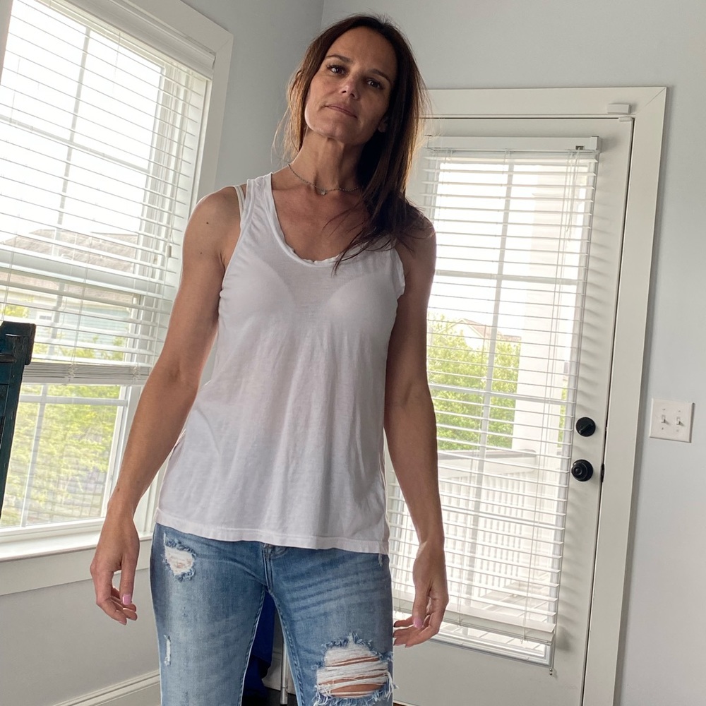 White XS casual racer back tank top